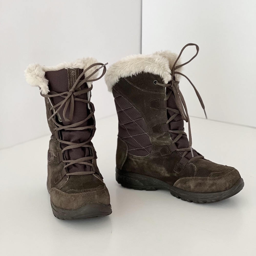 Columbia Ice Maiden ii Boots Brown Quilted‎ Winter Snow Boots size 7